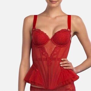 (New) La Perla | Peplum Lace Bustier (Size 1/ XS)